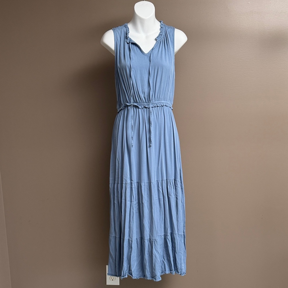 Sleeveless Maxi Dress in Soft Blue